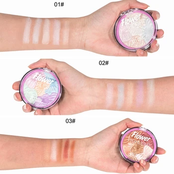 

5 Color Face Highlighter Powder Palette Makeup Easy to Wear Brighten Glow Shimmer Highlight Contour Bronzer Make Up Illuminator