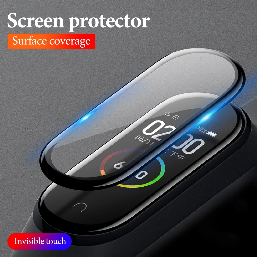 Защитное 3d стекло для Xiaomi Mi Band 4 мягкая закаленная пленка с закругленными краями и