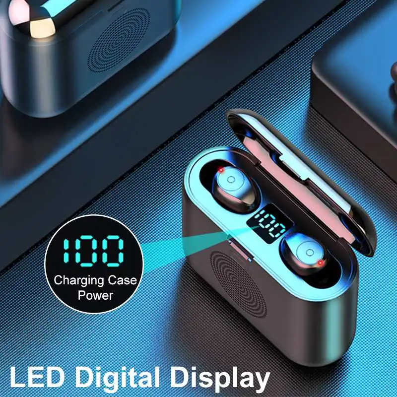 F9 TWS Mini Bluetooth Earphone 5 0 Touch Sports Stereo Wireless Headset Noise Reduction Surround Sound Speaker for iphone