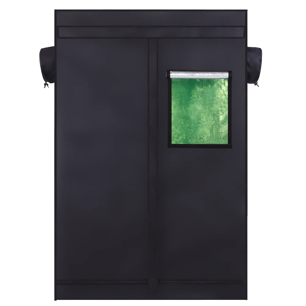 

LY-120*60*180 EVA High-Reflective Silver Aluminum Foil Home Use Dismountable Hydroponic Plant Grow Tent with Window Black
