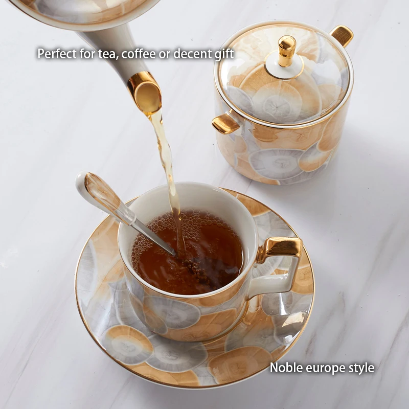 Европейский фарфоровый кофейный набор роскошный чайный кофейная чашка