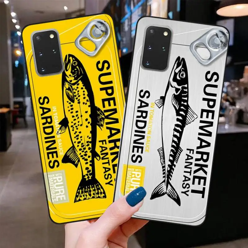 Cute Supermarket Fantasy Sardines Fish Phone Case for Samsung S20 plus Ultra S6 S7 edge S8 S9 S10 5G lite 2020 | Мобильные телефоны
