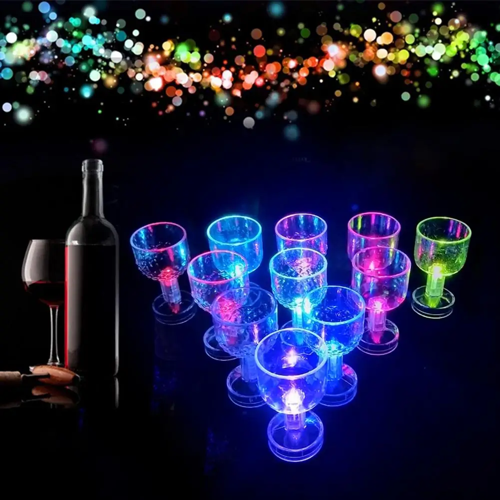 LED Flashing Color Change Water Activated Light up Beer Whisky 50ml Drink Cup Smooth design drink glass cocktail party novelty | Дом и сад