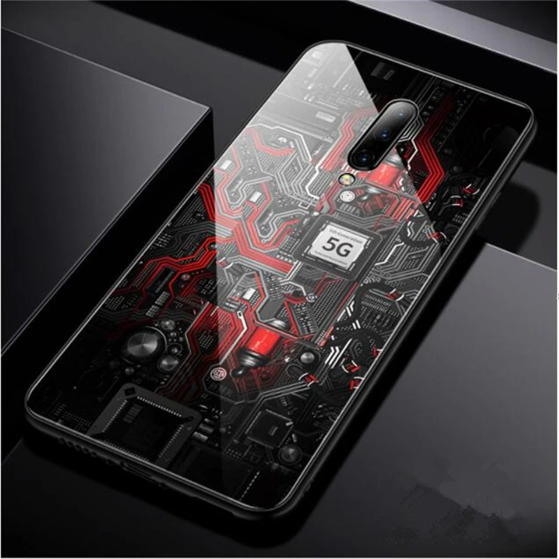 Роскошный чехол из закаленного стекла для OnePlus 7 Pro ТПУ стекло с мягкими краями