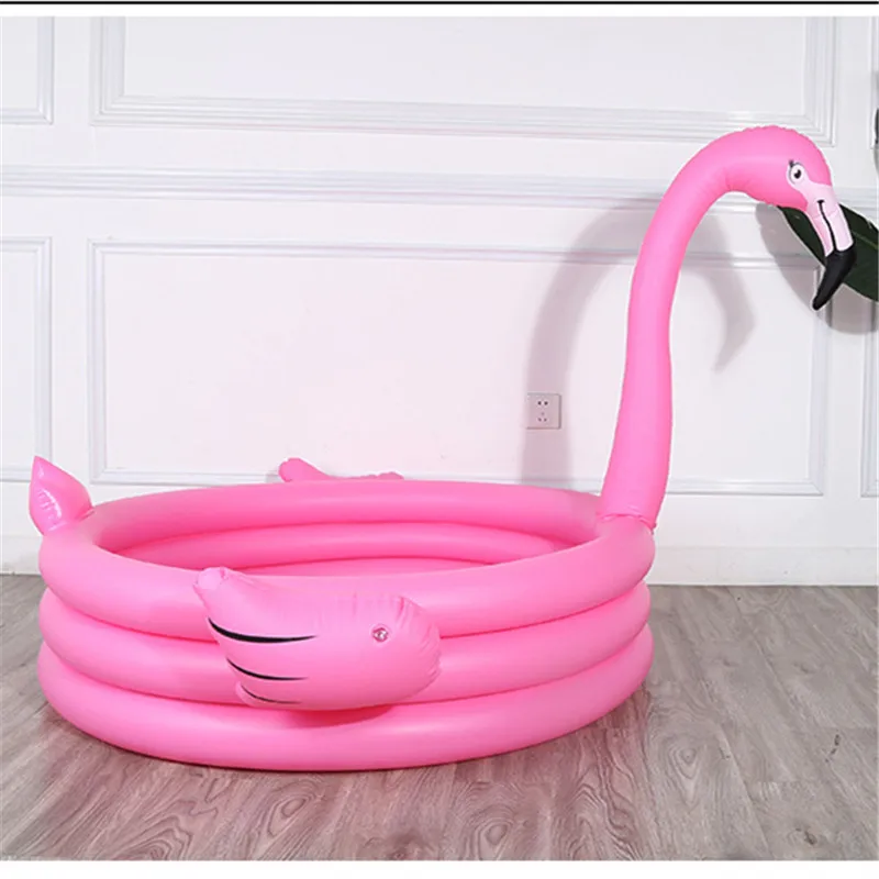 pink flamingo Мультфильм надувной фламинго Лебедь бассейн матрас для купания воды бассейн Домашнее использование игры Детский бассейн для детей - Цвет: pink flamingo