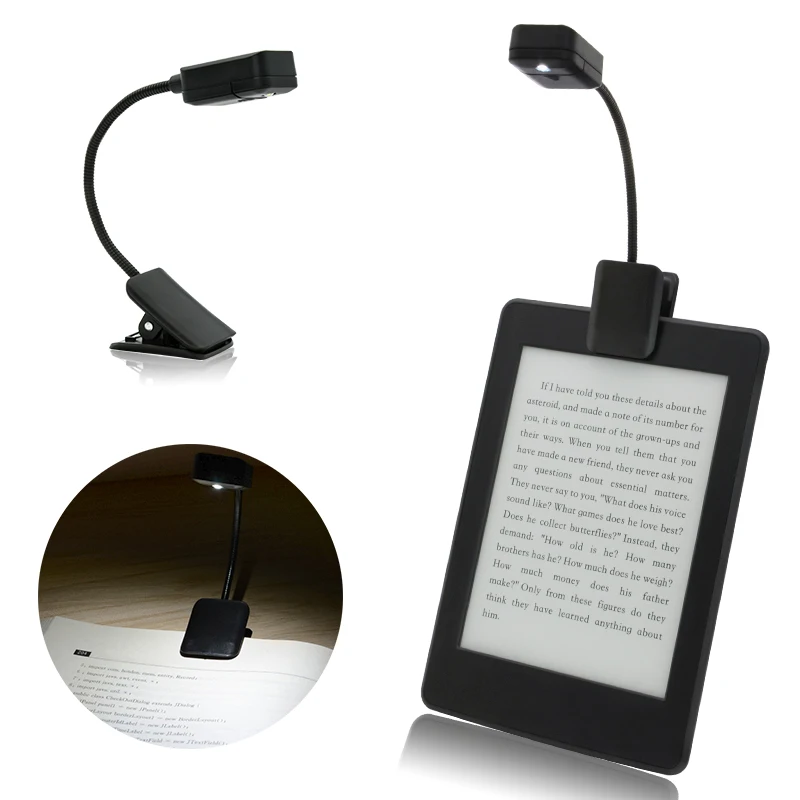 Светодиодная лампа для чтения электронных книг с клипсой гибкий двухрежимный