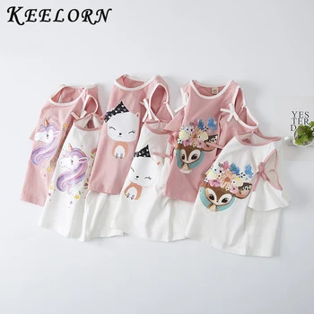 

Keelorn Kids Girl T-Shirts Print Kids T-Shirt Funny Cute Cartoon Girl Top White Round Neck Short Sleeves Girls T-shirt Clothes