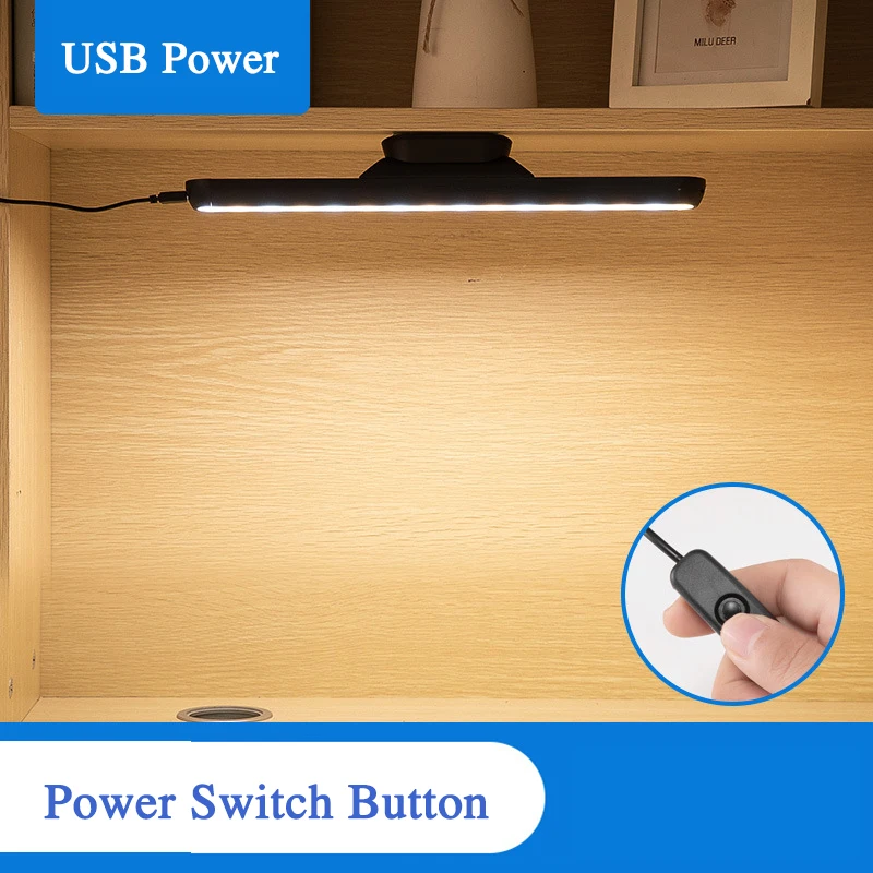 USB Power Новинка, подвесная Магнитная настольная лампа, 16 шт., светодиодный светильник, заряжаемый и защищающий глаза, настольная лампа, бесступенчатое затемнение, ночные светильники - Цвет корпуса: USB Power