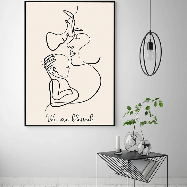 Mom Baby Silhouette Vector Hd Images, Continuous One Line Drawing Of Happy  Mother And Baby Woman After Baby S Born Silhouette Picture Of Mom Vector  Illustration Simplicity Design, Mother Drawing, Baby Drawing,