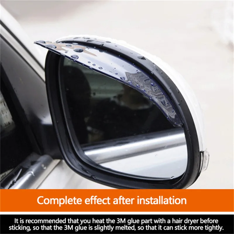 

Universal Flexible PVC Car Accessories Rearview Mirror Rain Shade Rainproof Blades Car Back Mirror Eyebrow Rain Cover 2Pcs