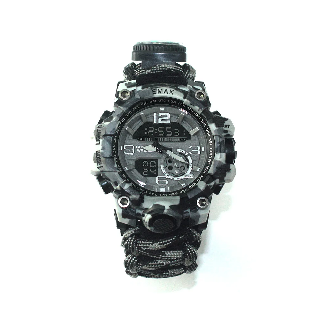 

Amazon New Style Mountain Climbing Watch Men's Outdoor Sports Compass Watch Thermometer Multi-functional Electronic Watch