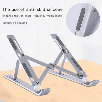 

Foldable Laptop Support Stand Adjustable Non-Slip Desktop Notebook Holder Riser Aluminum Tablet Bracket For MacBook Pro