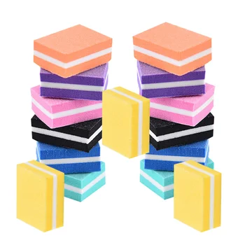 

21PCS Mini Sponge Nail File Miniature Sponge File Simple Bean Curd Shape Manicure File Double-sided Polishing Nail File for Home