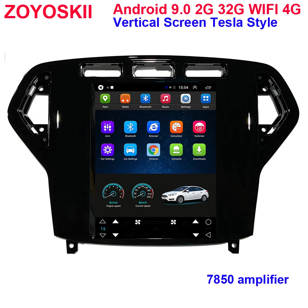 US $145.50 Android 10 Inch Vertical Screen Tesla Style Car Gps Multimedia Radio Bluetooth Navigation Player For Ford Mondeo 20072010