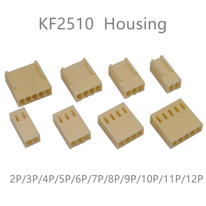 

50pcs / LOT KF2510 connector 2.54MM Pitch Plastic Shell female Housing Plug 2P 3P 4P 5P 6P 7P 8P 9P 10P 11P 12P For PCB BOARD