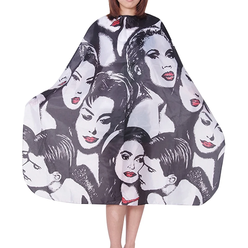 

New Professional Soft Salon Adult Hairdresser's Cape Cartoon Pattern Printing Gown for Hairdressing,Barber Cutting Wrap