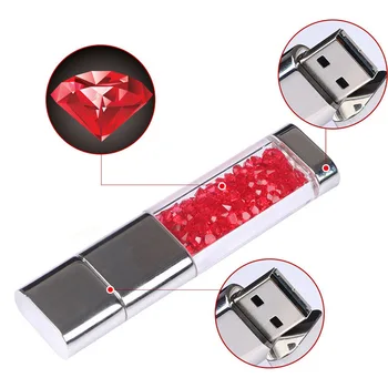 

Crystal Elements Metal USB 2.0 memory flash stick U Disk pendrive 4GB 8GB 16GB 32GB 64GB Christmas Gift