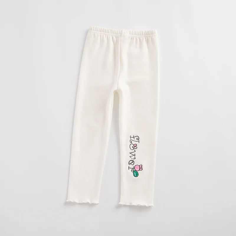 8 цветов; эластичные леггинсы для девочек; обтягивающие хлопковые брюки с вышитыми буквами на весну-осень; одежда для малышей; брюки с оборками