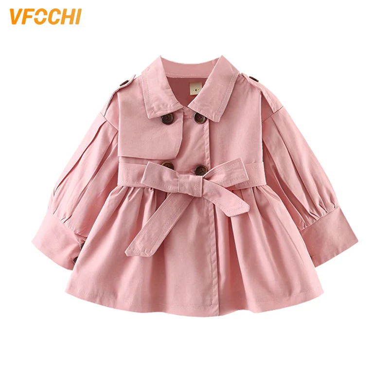 

VFOCHI 2019 New Baby Girl Trench Coat Windbreaker Fashion Jacket Children Clothing Autumn Toddler Girls Clothes Outerwear Trench