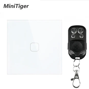 

Smart EU Standard Luxury White Crystal Glass ,Wall Switch, Touch Switch, Normal 1 Gang 1 Way Remote Control Light Switch,