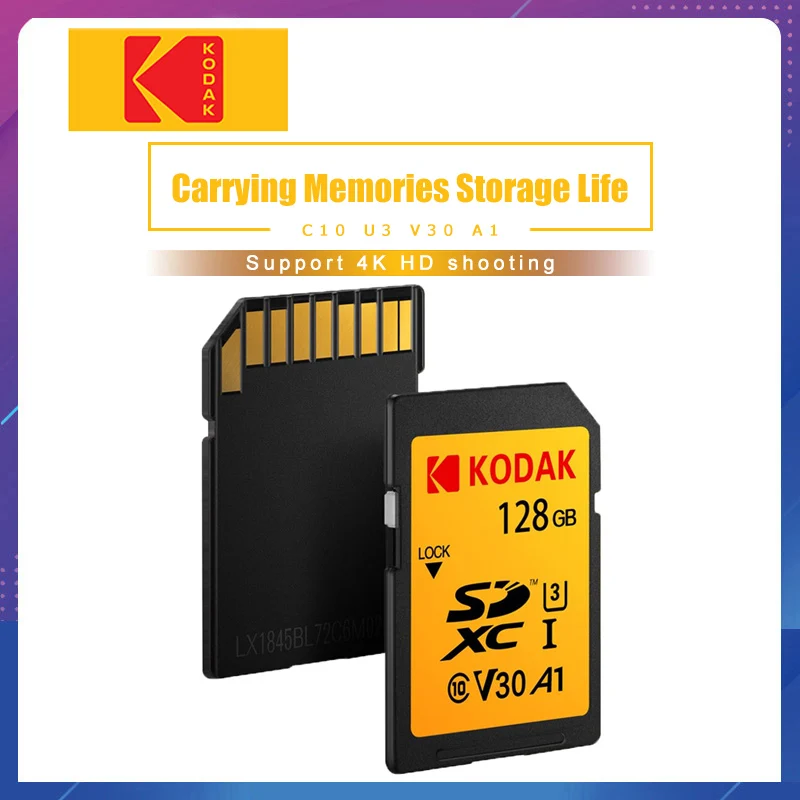 Оригинальная sd-карта kodak 64 Гб 128 ГБ 256 карта памяти DXC U3 V30 Tarjeta sd для микро SLR