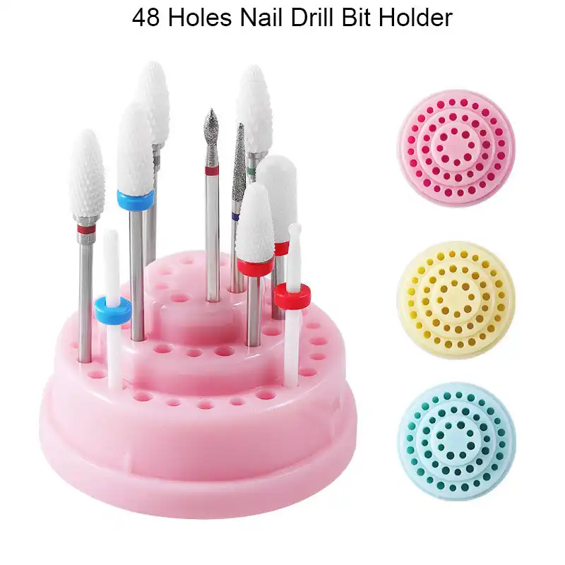 電動ネイルドリル用ダストカバー付きアクセサリー ドリルとファイリング用のサンダー マニキュアツール 48穴 Nail Art Equipment Aliexpress