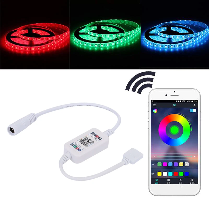 Bluetooth контроллер светодиодный Bluetooth контроллер домашний декор 3528 5050 Регулируемый мини RGB Универсальный