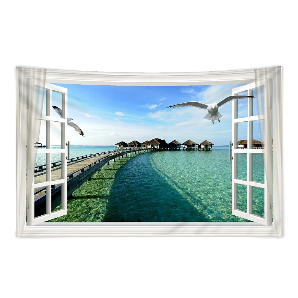 Landscape Tapestry Wall Hanging, Polyester 3D Print for Livingroom Bedroom Dorm Home Office Decor Curtain Tapestry Wall Decor