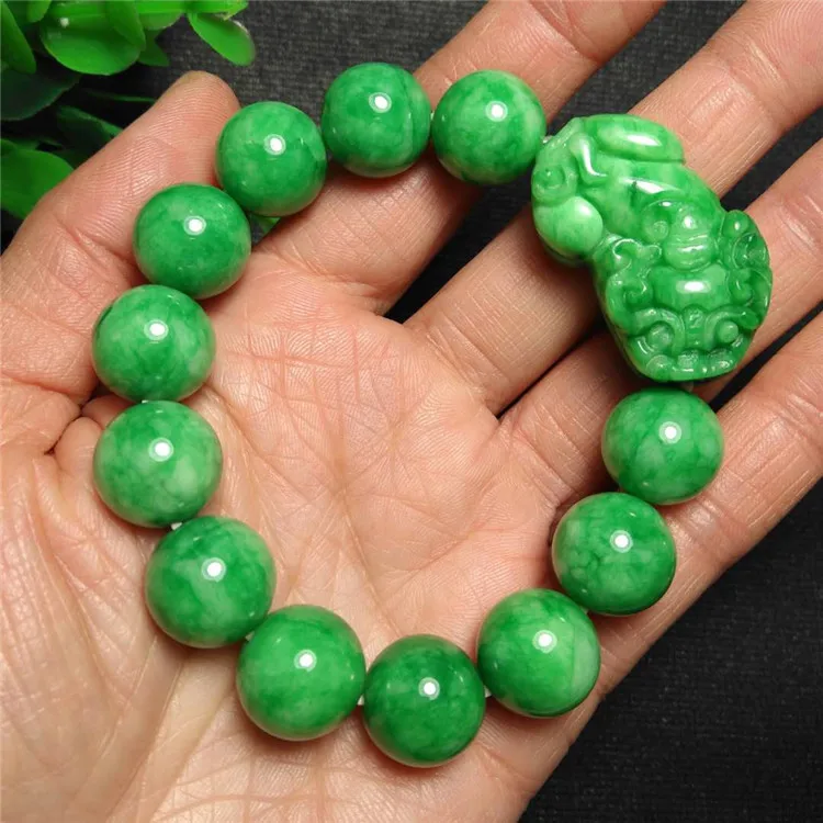 Мужской и женский браслет с натуральным нефритом jadeite 100% натуральный зеленый