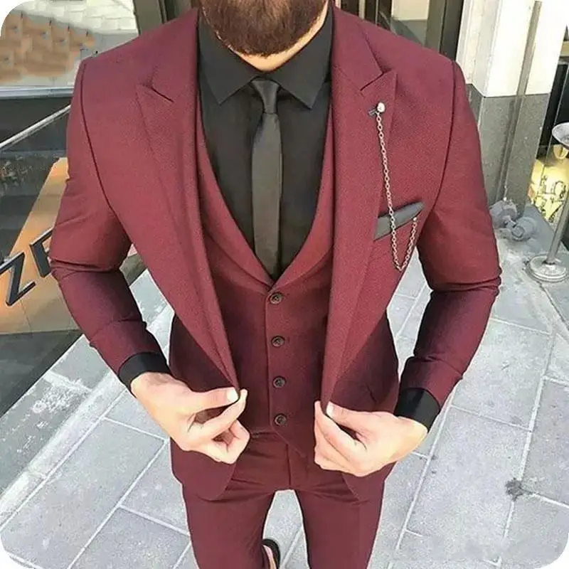 Same as Image Слим подходит серый Poika Dot Мужские вечерние деловые костюмы блейзеры смокинги для жениха комплекты одежды(пиджак+ брюки+ жилет+ галстук) W: 1089 - Цвет: Same as Image