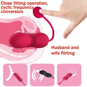 Thrusting Vaginal Balls G Spot Vibrators Kegel Ball Female Vagina Tighten Massage Exercise Wireless Remote Vibrating Egg Sex Toy 2