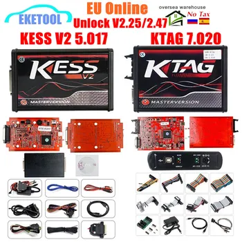 

EU/RU In Stock 5pcs/Lot V2.53 KESS V2 V5.017 Full Chip Master KTAG V7.020 4LED ECU Upgrade Programmer EU Version No Tokens