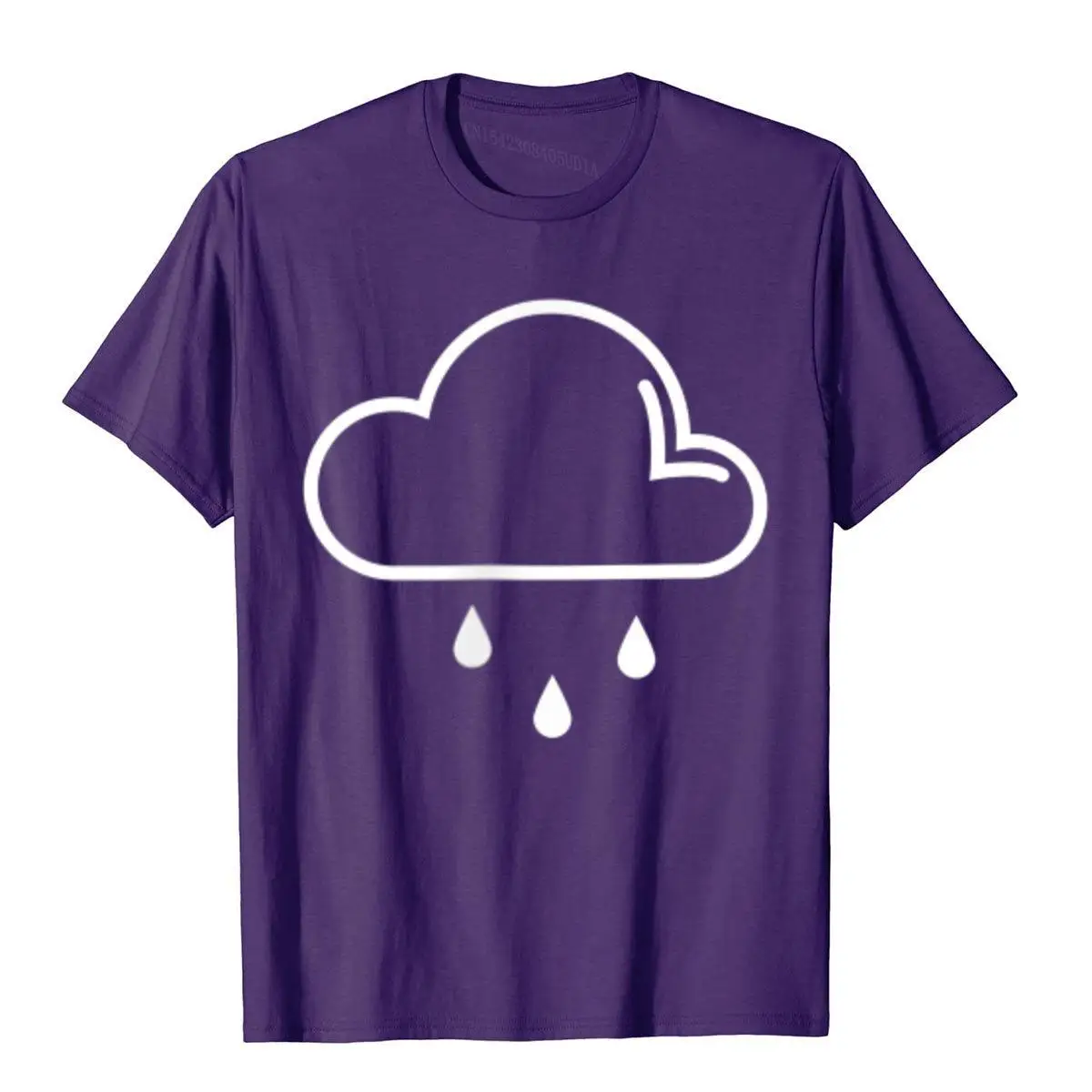 Women's Graphic Funny Cute Rain Cloud T-Shirt__B10325purple