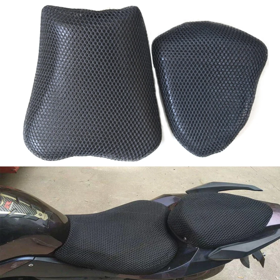 1 Set 3D Sun Protection Motorcycle Seat Cushion Cover Motorbike Breathable Thermal Insulation Pad For Kawasaki Ninja 250 300 for kawasaki ninja250sl ninja 250 sl 250 sl motorcycle cnc falling protection frame slider fairing guard crash pad protector