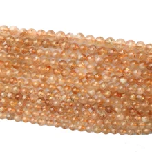 Настоящий натуральный прозрачный Sanidine Sunstone Круглый свободный шар из Поделочного Камня бусины 6 мм 1" 06119