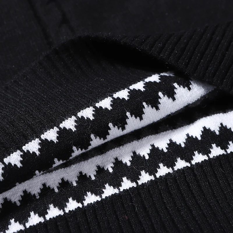 Streetwear Sweater Men Winter Autumn Vintage Pullovers Knitting Warm Stripe Casual Jumper Men Wool Brand Sweater Pull Homme