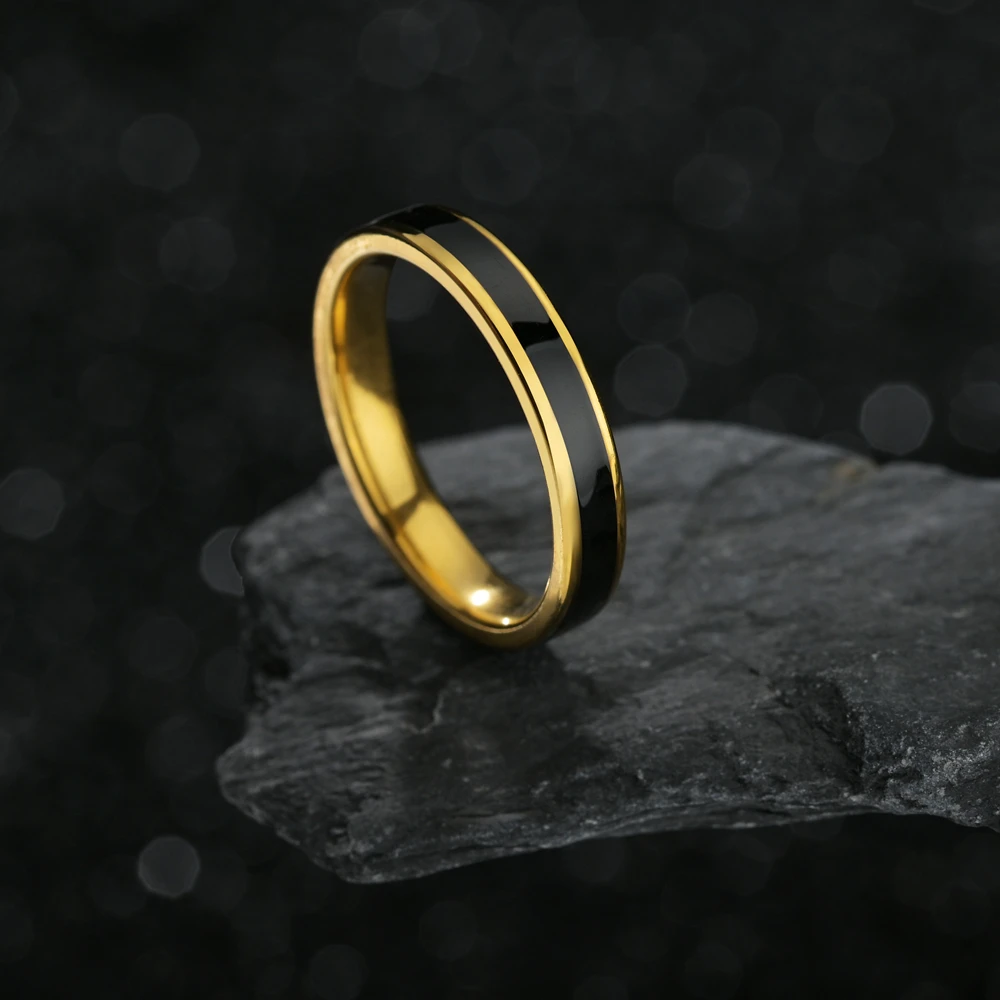 black gold male wedding band
