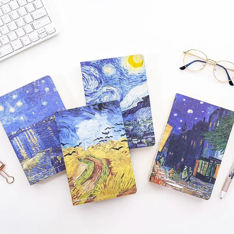 

A5 Van Gogh Literary Blank Student Notebook Vintage Weekly Planner Journal Sketchbook Kraft Paper Diary School Office Supplies