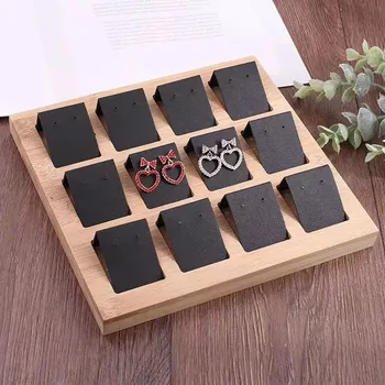 

Table Jewelry Dispay Decorative Craft Store Rack Storage Case Earring Stand Holder Bamboo Desktop Ear Stud Business Shop