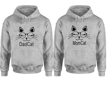 

Mommy Daddy Cat Sweatshirt Gothic Women Matching Family Hoodie Print Pullovers Streetwear Mommy and Me Clothes