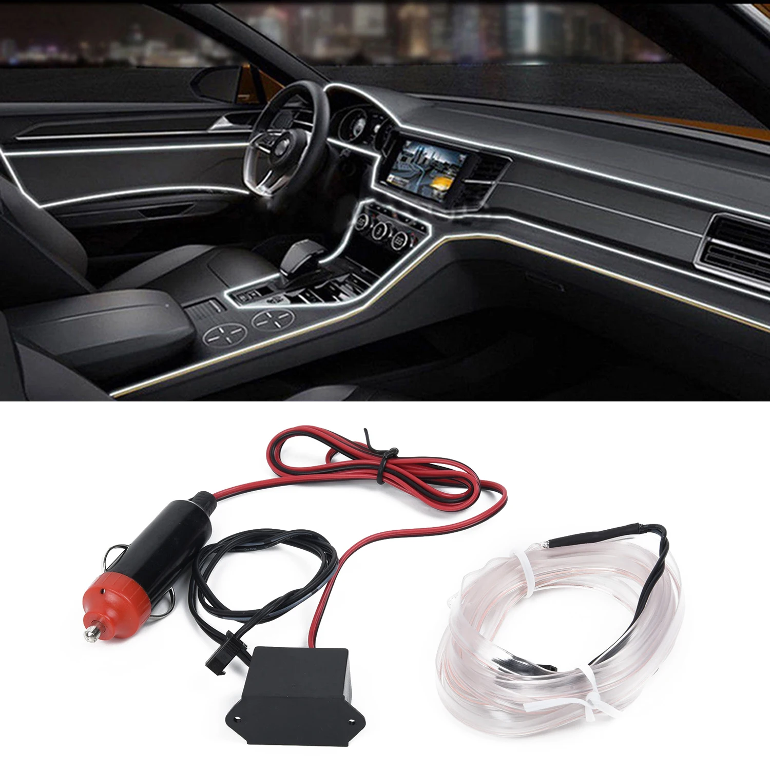 Автомобильная световая полоса 2 м волоконно-оптическая светодиодная интерьерная