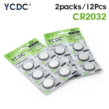 2019 promoção nova 12 pçs cr2032 cr 2032 relógio de pulso bateria 2032 botão moeda lítio pilas para calculadoras computador montherboard(China)