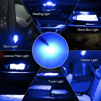 

10Pcs Lamp Bulb LED Blue Dome Map Lamp Bulb Cooling Anti-seismic Anti-stress