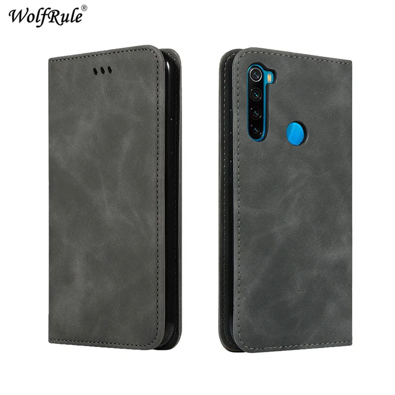 Gray Магнитный поглощающий кожаный чехол-книжка для Xiaomi Redmi Note 8, чехол-кошелек, держатель для карт, подставка, чехол-книжка для Xiaomi Redmi Note 8 - Цвет: Gray