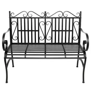 

Outdoor Patio Garden Metal Csat Bench Furniture Cast Iron Frame Park Chair