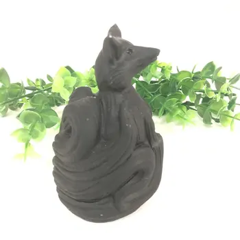 

Natural Obsidian Nine Tailed Fox Quartz Reiki Healing Crystal Hand Carved Energy Stone For Home Decor Gifts Art Collectible LP