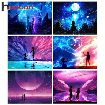 

Huacan 5D DIY Diamond Painting Landscape Full Square Diamond Embroidery Lover Mosaic Decorations Home