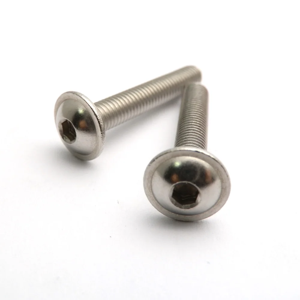 10pcs /lot 5mm Stainless Hex Socket Bolt M5 A2 Flanged Button Head Allen Bolts Screws 5mm 8-30mm Length