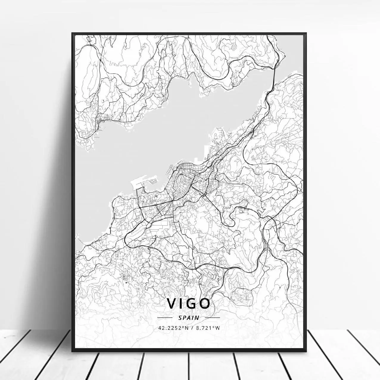 Lleida Toledo Logrono Vigo Murcia Burgos Испания холст Художественная карта Плакат