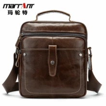 New Leather Men's Bags Casual Vertical Large Capacity Medium Bag Outdoor One Shoulder Crossbody Bag 8713